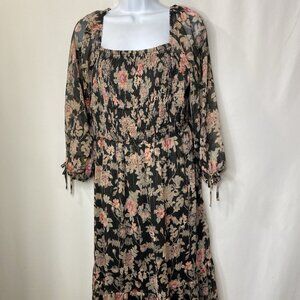 LC Lauren Conrad Womens Dress Size Large Floral Cottagecore Milk Maid Prairie